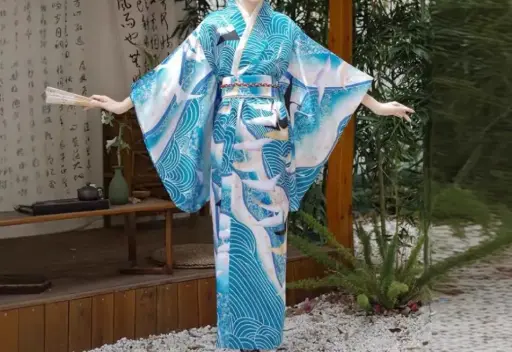 女生和服 天藍色